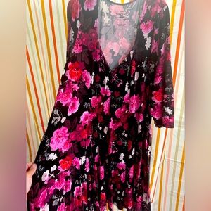 Torrid size 3 floral midi dress knit